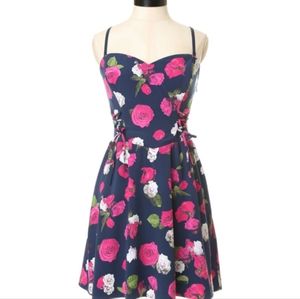 GUESS strapless lace up blue dress